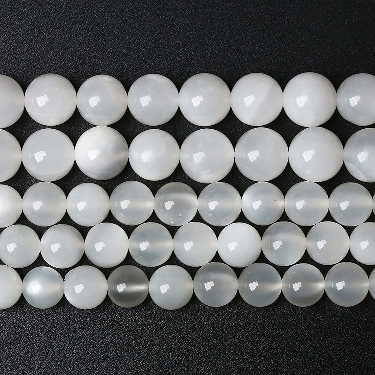 jiejinyu CMC3-10 – koraliki z białego kamienia księżycowego AAA 10 mm, 36 szt.