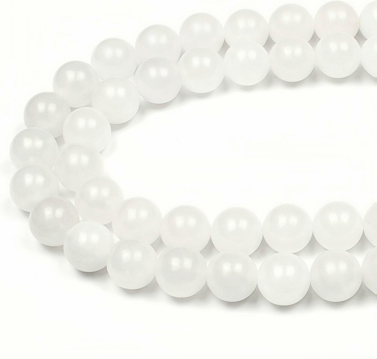 MJDCB HM483-05 – koraliki z białego jadeitu 12 mm, sznur ok. 30 szt.