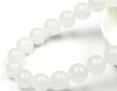 MJDCB HM483-05 – koraliki z białego jadeitu 12 mm, sznur ok. 30 szt. – zdjęcie 2