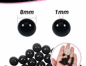 TOAOB FR-CLBD0062 – koraliki z czarnego agatu 8 mm, 100 szt. – zdjęcie 2