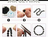 TOAOB FR-CLBD0062 – koraliki z czarnego agatu 8 mm, 100 szt. – zdjęcie 3