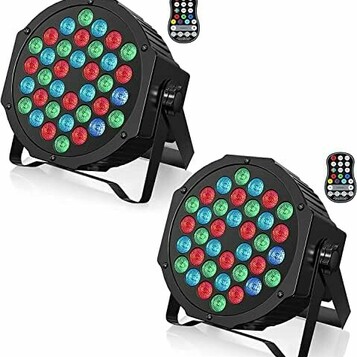 U`King reflektory PAR LED RGB 72 W z akumulatorem, 2 szt. – z pilotem i DMX