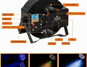 U`King reflektory PAR LED RGB 72 W z akumulatorem, 2 szt. – z pilotem i DMX – zdjęcie 4