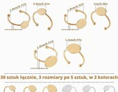 MaehSab bazy pierścionków ze stali nierdzewnej, 30 szt. – regulowane, z płaską podstawą – zdjęcie 2