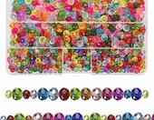 TOPBELIEF fasetowane kryształki akrylowe 6 i 8 mm, 1200 szt. w organizerze – zdjęcie 1