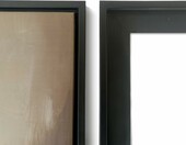 Artnova rama pływająca na płótno 50 x 70 cm – drewniana, czarna, z zestawem do zawieszenia – zdjęcie 3