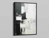 Artnova rama pływająca na płótno 50 x 70 cm – drewniana, czarna, z zestawem do zawieszenia – zdjęcie 4
