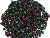 Anneome koraliki kostki z literkami A–Z, 600 szt. – akrylowe kostki 6 x 6 mm – zdjęcie 1