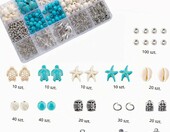 HERZWILD turkus syntetyczny – koraliki żółwie i rozgwiazdy 8 mm, 325 szt. – zdjęcie 2