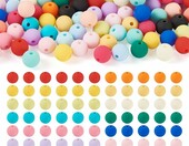 Bestewelry koraliki caramballa gumowane 8 mm, 191 szt. – akrylowe, 14 kolorów – zdjęcie 1