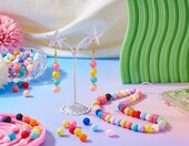 Bestewelry koraliki caramballa gumowane 8 mm, 191 szt. – akrylowe, 14 kolorów – zdjęcie 2