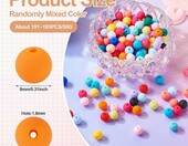 Bestewelry koraliki caramballa gumowane 8 mm, 191 szt. – akrylowe, 14 kolorów – zdjęcie 3