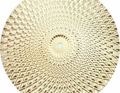 Ieron metalowa dekoracja ścienna 3D, 7 elementów – złote liście – zdjęcie 4