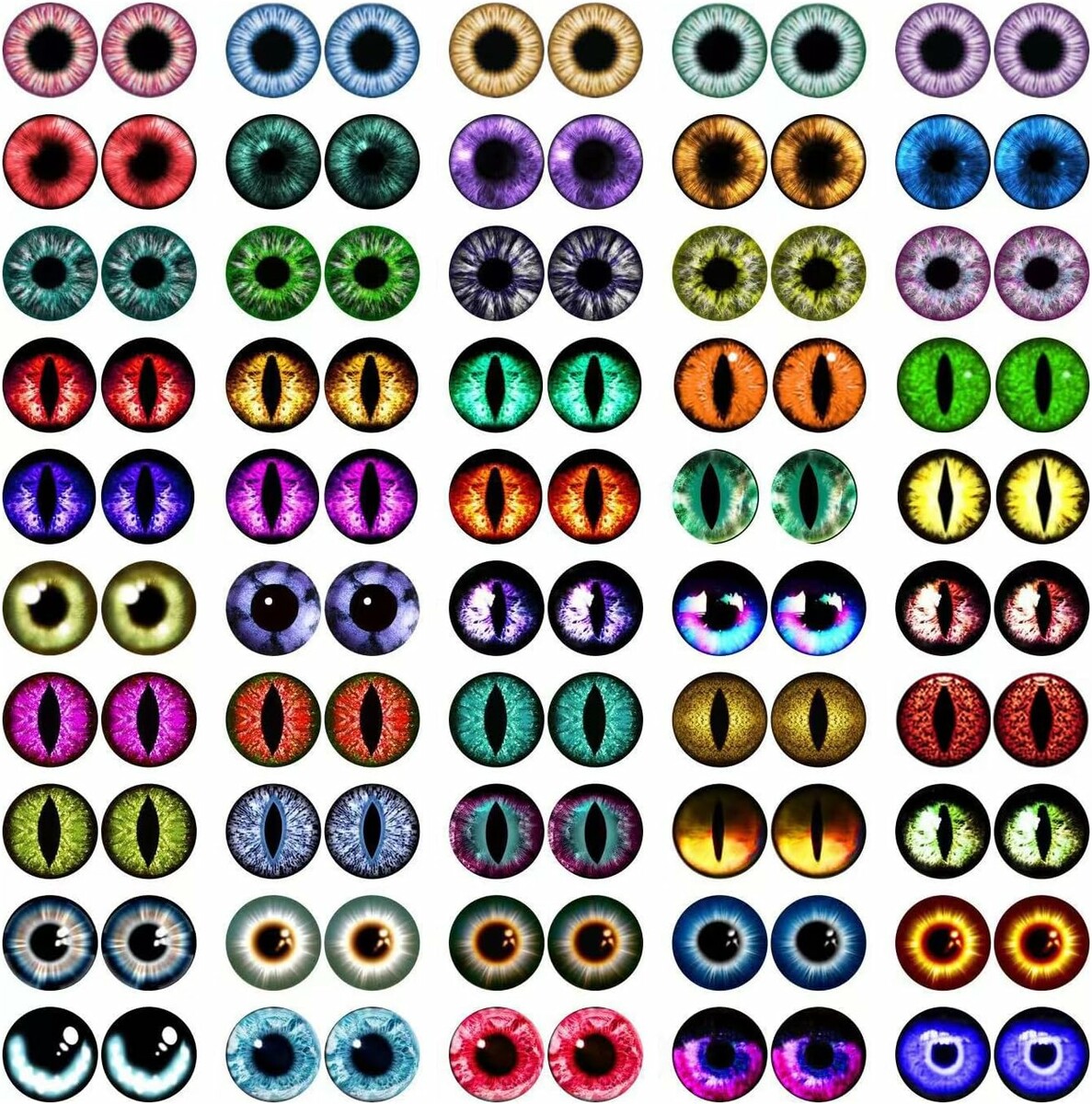 MWOOT kaboszony szklane oczy 12 mm, 100 szt. (50 par) w etui