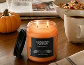 M&SENSE świeca zapachowa cynamon 330 g – wosk sojowy, 2 knoty – zdjęcie 5