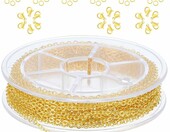 COMNICO łańcuszek jubilerski ze stali nierdzewnej 1,5 mm na szpuli – złoty – zdjęcie 1
