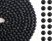 HERZWILD lawa wulkaniczna czarna – koraliki 8 mm, 10 sznurów (ok. 470 szt.) – zdjęcie 1