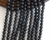 HERZWILD lawa wulkaniczna czarna – koraliki 8 mm, 10 sznurów (ok. 470 szt.) – zdjęcie 3