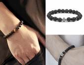 HERZWILD lawa wulkaniczna czarna – koraliki 8 mm, 10 sznurów (ok. 470 szt.) – zdjęcie 4