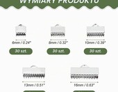 PATIKIL końcówki zaciskowe do wstążek 6–16 mm, 150 szt. – srebrne – zdjęcie 2