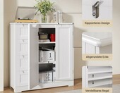 Xbro AP67 szafka kuchenna stojąca 81 x 30 x 83 cm – 4 szuflady, 2 drzwi, biała – zdjęcie 5