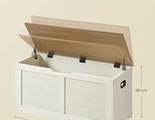 VASAGLE LSB061 skrzynia do przechowywania z siedziskiem 100 x 40 x 46 cm, biel i brąz – zdjęcie 3
