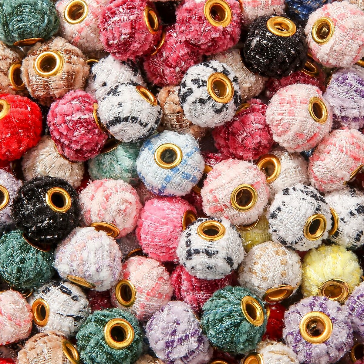 CYEENUT koraliki welurowe puszyste 1,5 cm, 200 szt. – miękkie, z dużym otworem