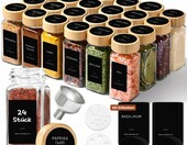 ComSaf słoiczki na przyprawy 120 ml, 24 szt. – szkło, bambusowe pokrywki – zdjęcie 1