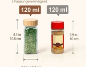 ComSaf słoiczki na przyprawy 120 ml, 24 szt. – szkło, bambusowe pokrywki – zdjęcie 5