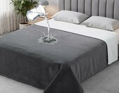 Autsel koc narzuta wodoodporna 203 x 229 cm – dwustronna, ciemnoszara i biała – zdjęcie 1
