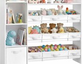 SONGMICS regał na zabawki Montessori 113 x 30 x 104 cm – biały – zdjęcie 1