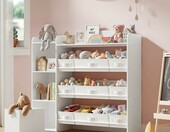 SONGMICS regał na zabawki Montessori 113 x 30 x 104 cm – biały – zdjęcie 2