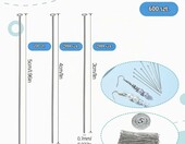 Nogeqi szpilki jubilerskie z płaskim łebkiem 3–5 cm, 600 szt. – stal nierdzewna – zdjęcie 3