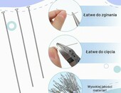 Nogeqi szpilki jubilerskie z płaskim łebkiem 3–5 cm, 600 szt. – stal nierdzewna – zdjęcie 4
