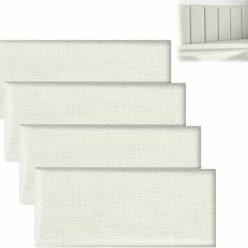 FARYODI panele tapicerowane samoprzylepne 40 x 20 cm, 4 szt. – białe