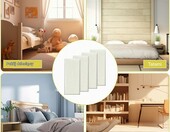 FARYODI panele tapicerowane samoprzylepne 40 x 20 cm, 4 szt. – białe – zdjęcie 5
