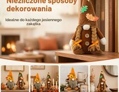 XEERUN jesienne skrzaty dekoracyjne, 2 szt. – figurki z liśćmi klonu i słonecznikiem – zdjęcie 3