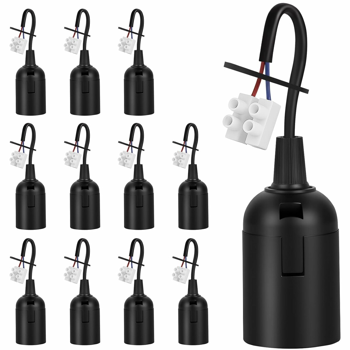 vsshe oprawki żarówki E27 z przewodem, 12 szt. – 250 V, 4 A