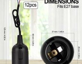 vsshe oprawki żarówki E27 z przewodem, 12 szt. – 250 V, 4 A – zdjęcie 2