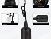 vsshe oprawki żarówki E27 z przewodem, 12 szt. – 250 V, 4 A – zdjęcie 3