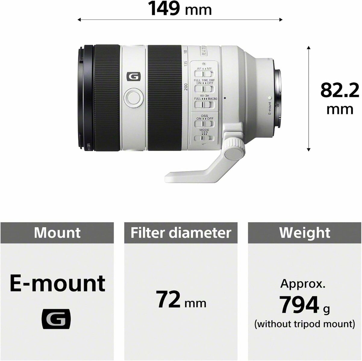 Mm F4 Macro G OSS II SEL70200G2 Sony FE 70-200, stan: nowy