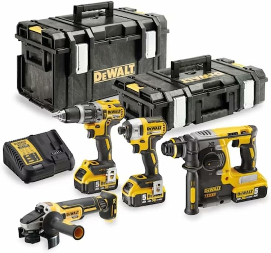Komplet 4 narzędzi XR 18V 3x5 Ah DeWALT, stan: nowy