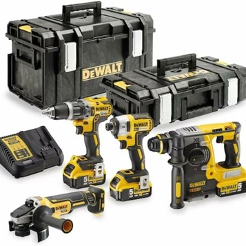 Komplet 4 narzędzi XR 18V 3x5 Ah DeWALT, stan: nowy