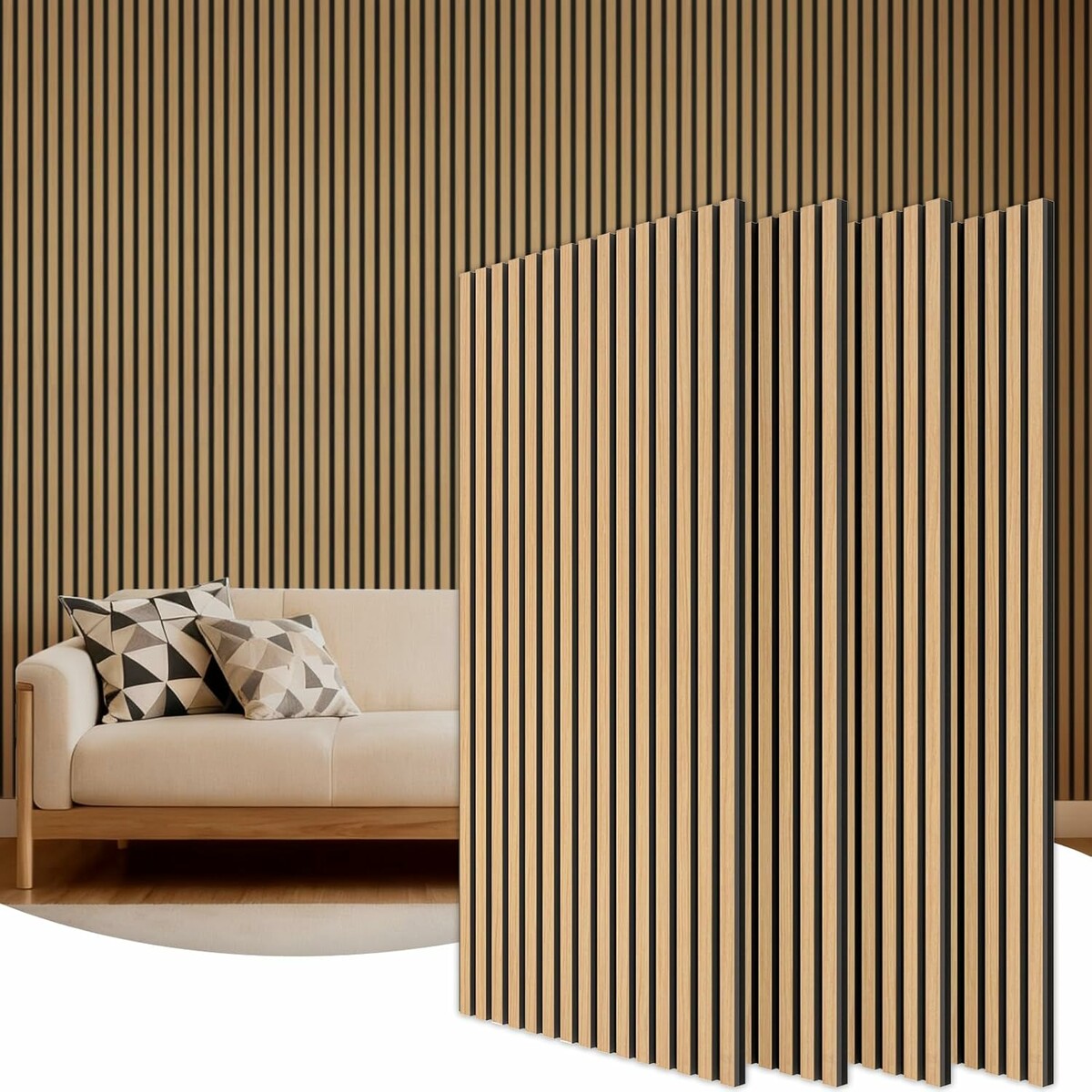 Tonor panele lamelowe akustyczne 120 x 60 cm – 4 szt. (2,88 m²), dąb