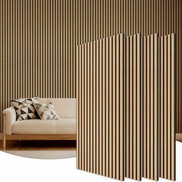 Tonor panele lamelowe akustyczne 120 x 60 cm – 4 szt. (2,88 m²), dąb
