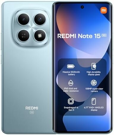 Xiaomi Redmi Note 15 5G 8/256 GB - smartfon 108 MP AMOLED, niebieski
