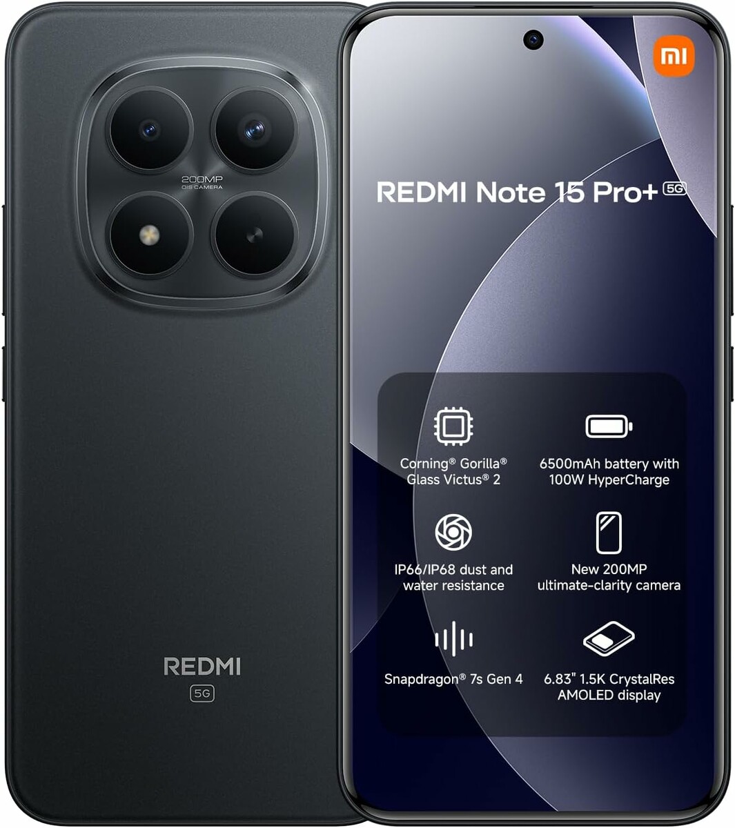 Xiaomi Redmi Note 15 Pro+ 5G 8/256 GB - smartfon 200 MP, czarny