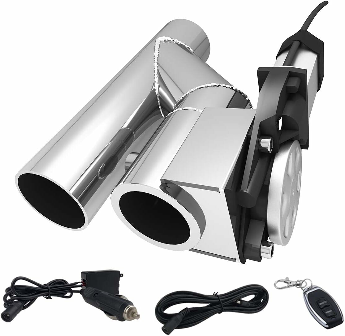 SPELAB elektryczna przepustnica wydechu 3 cale 76 mm z pilotem – trójnik Y