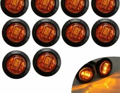 KYYET lampy obrysowe LED 3/4 cala 12 V, 10 szt. – bursztynowe obrysówki boczne – zdjęcie 1