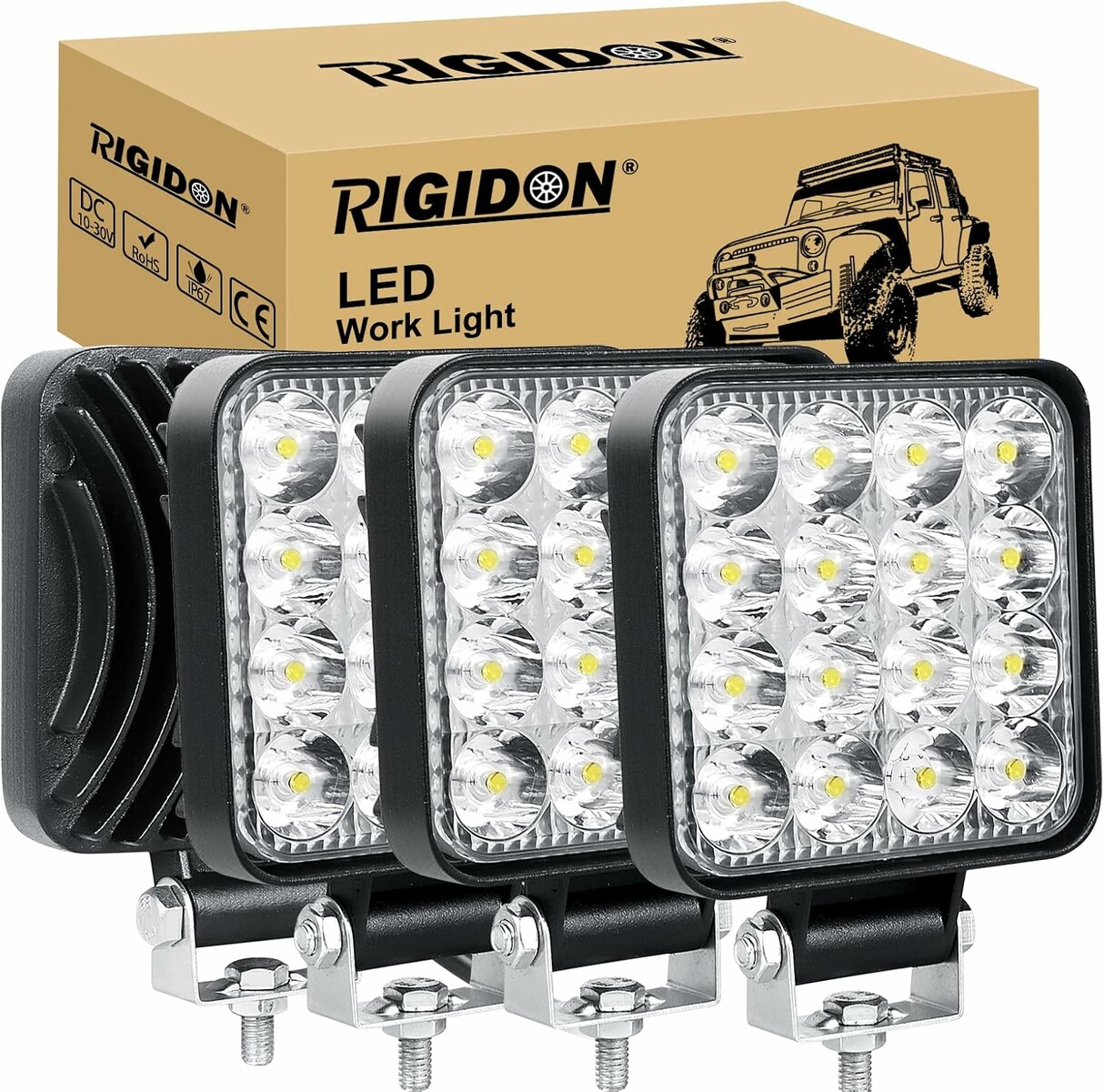 RIGIDON lampa robocza LED 48 W 3,3 cala, 4 szt. – halogen roboczy 12/24 V 6000 K
